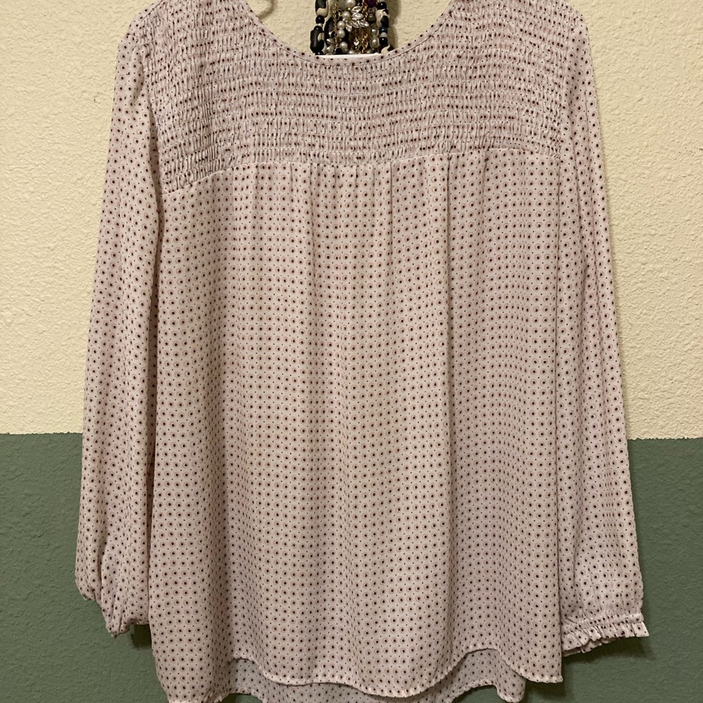 Loft daisy pattern smock front blouse